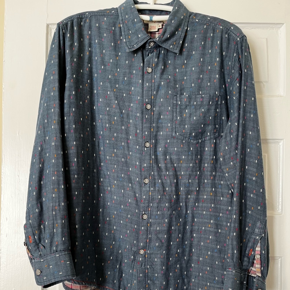 Carbon 2 Cobalt men’s cotton long sleeve button up shirt